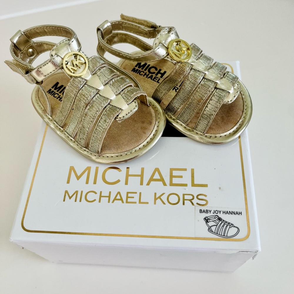 Michael Kors Gold Baby Sandals. Size 2 (3-6 months).
